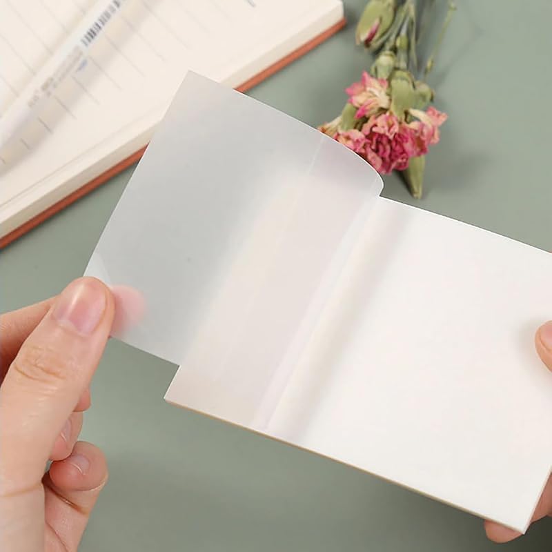 Glun Sticky Note Transparent Self-Sticky Note Pads, Clear Notes 75Mm*75Mm Transparent Self Adhesive Removable Perfect Fo