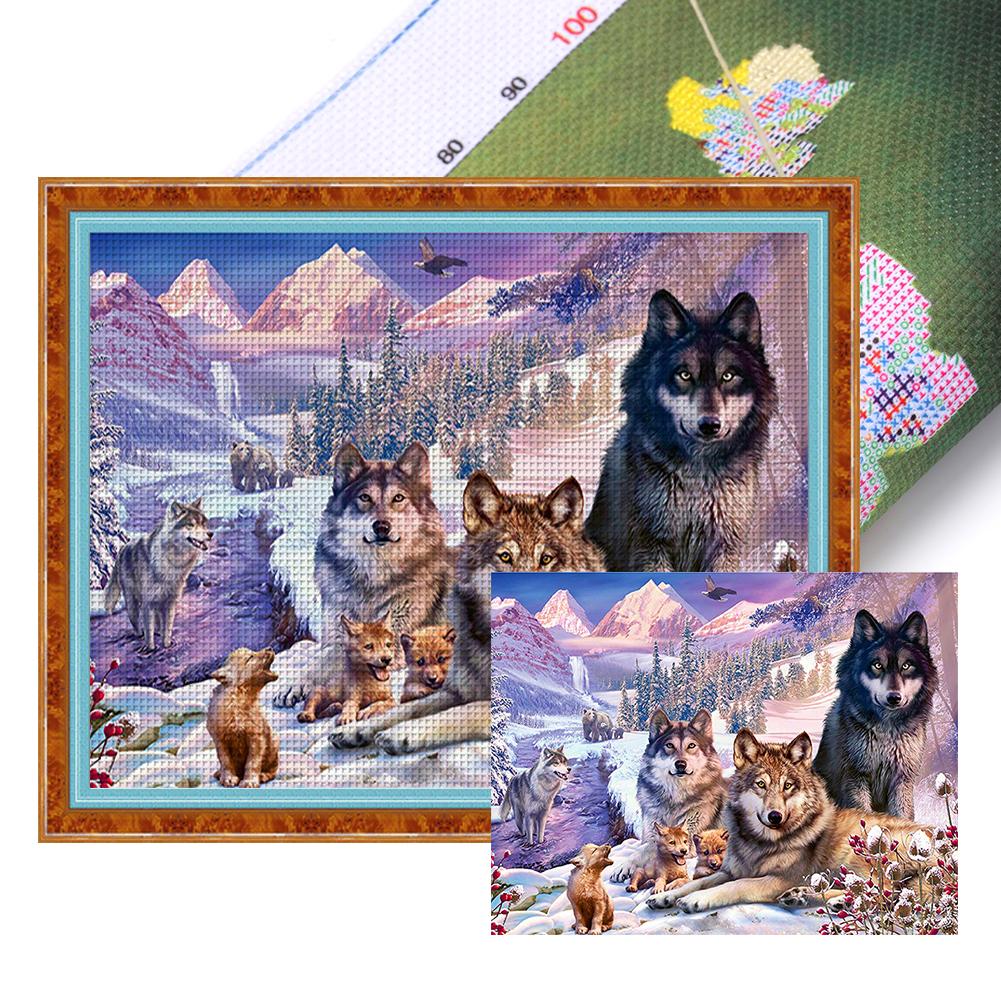 Animal Printed Cross Stitch Kit DIY 11CT Thread Art Needlework Home Wall Decor