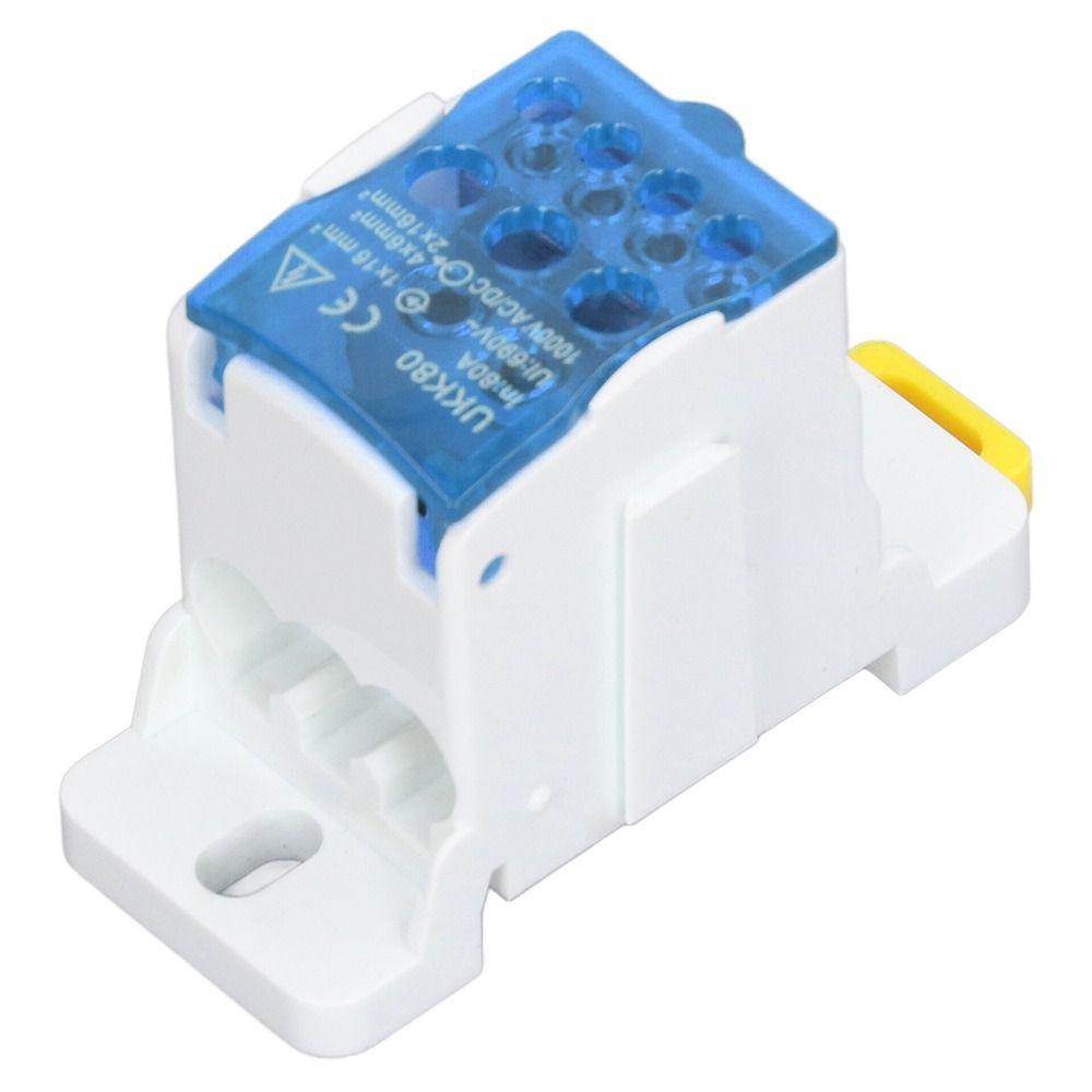 Colorful 690V DIN Rail Distribution Box 80A Blue Green Yellow Terminal Block Terminal Junction Box Power Distribution