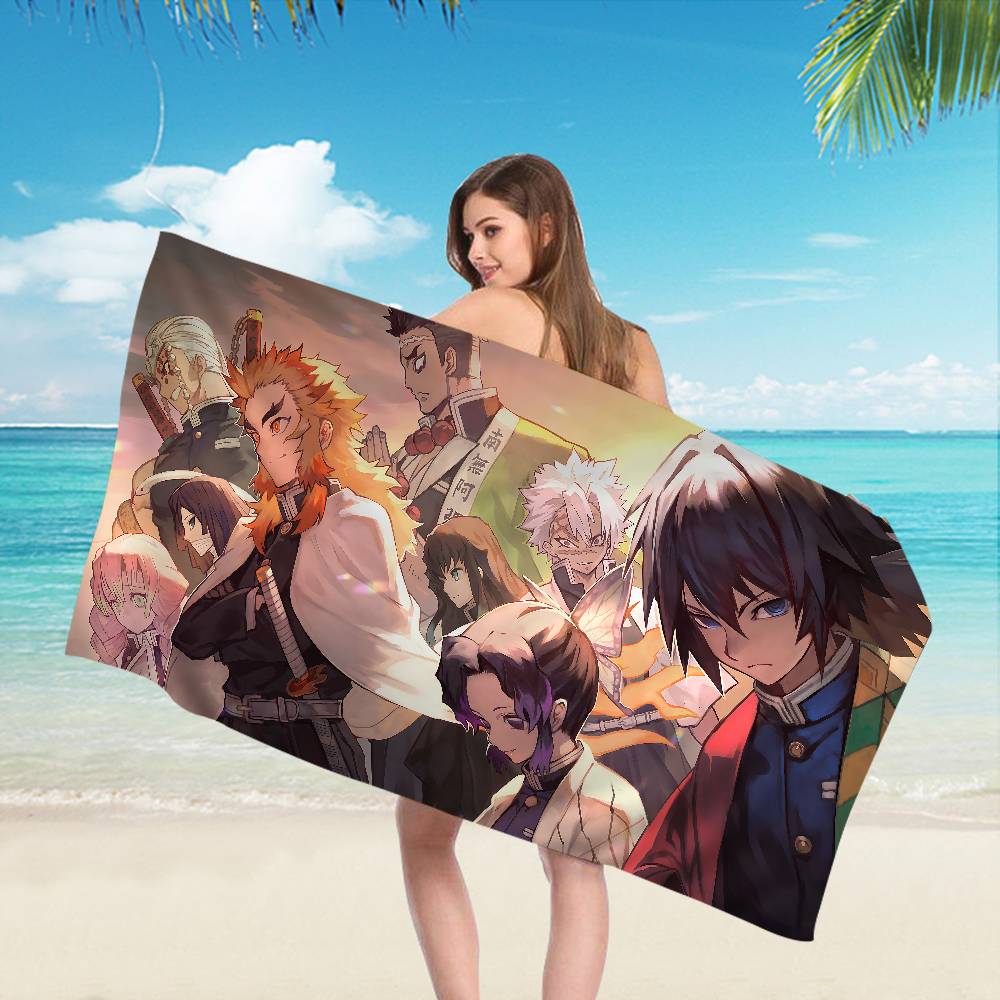 Demon Slayer Cartoon Beach Towel Cute Kawaii Room Decor Bath Girls Children Hand Towels For Bathroom Shower