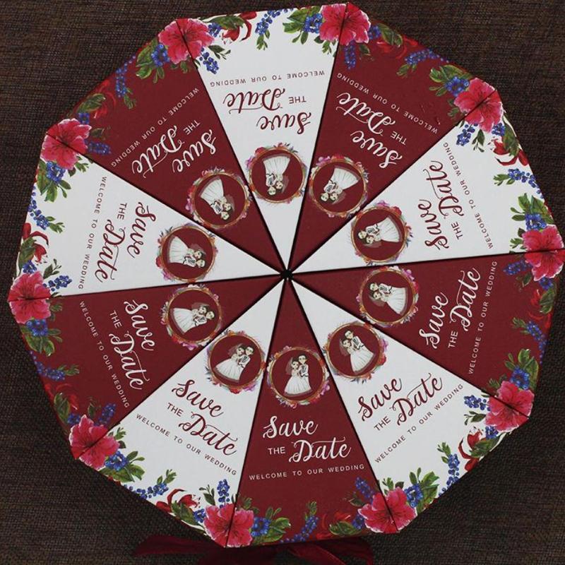 10 PCS/Lot Triangle Shape Wedding Party Favor Boxes Creative Chocolate Candy Storage Packaging Boxes Cake-shaped Sugar Boxes