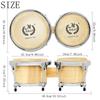 M MBAT 7+9 Inch Bongo Drum Oak+Aluminum Alloy+Buffalo Leather Water Buffalo Leather Drum Safe Suitable Performance With Parts