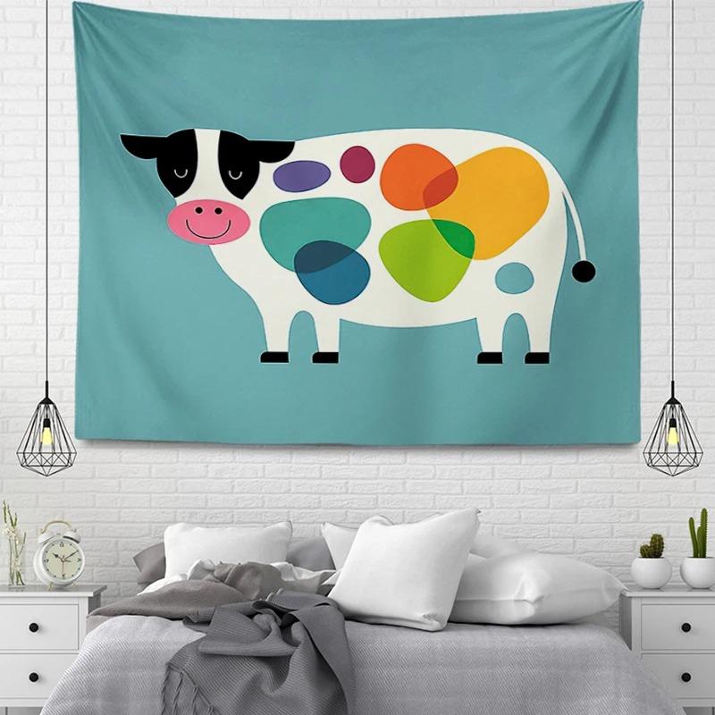Office Living Room Tapestry Cartoon Animal Simple Hanging Cloth Home Wall Decoration Tapestry
