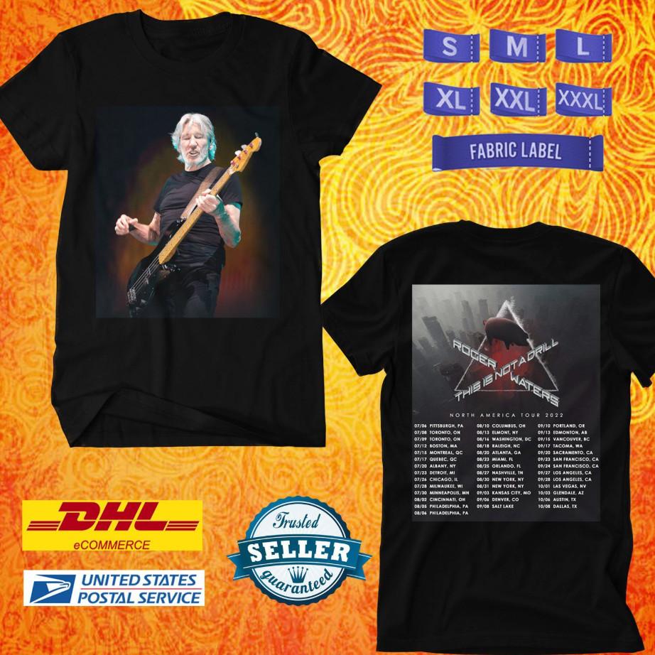Roger Waters 2022 Concert Tour Black Tee | This Is Not A Drill With Tour Dates L