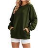 Trendiges lockeres Sweatshirt für Damen - Pullover mit Farbe, Rückenfalten und Taschen