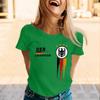 Womens Casual Crew Neck Short Sleeve Pullover T Shirt Letter Print Top Loose Fit Comfortable Supporter Tee for Sports Events Daily Wear