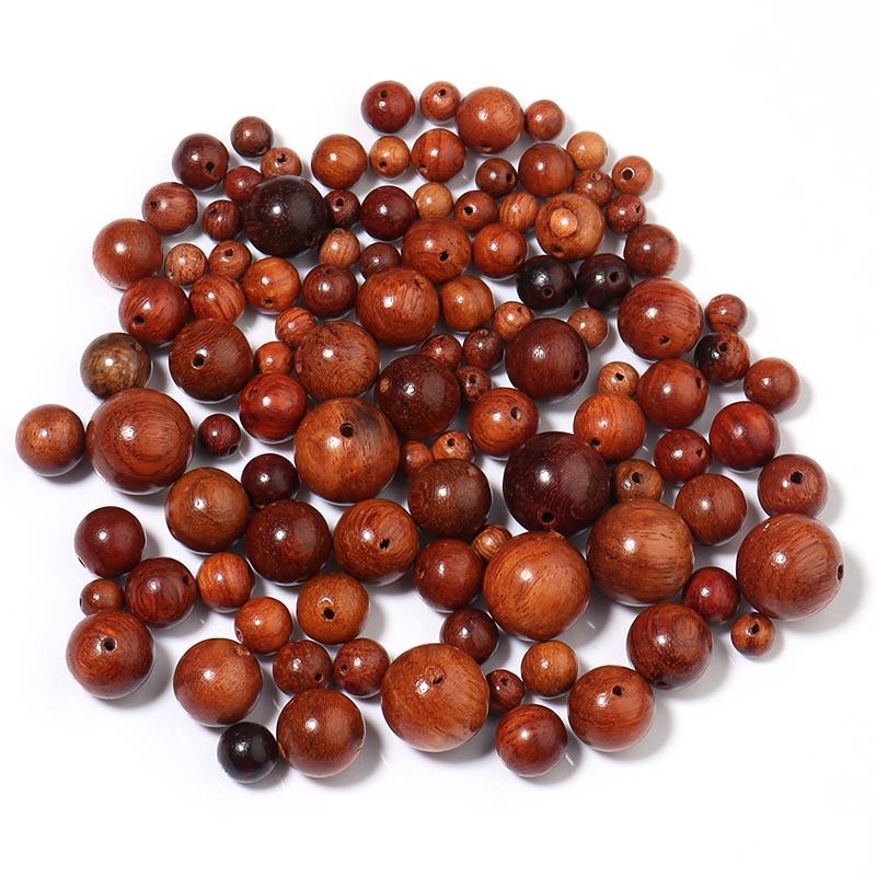 50-100pcs/lot Natural Rosewood Beads Burmese Loose Spacer Wooden Bead for Jewelry Making Handmade DIY Bracelet Accessories