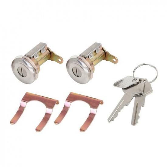 1Pair Door Lock Cylinder with Key Fit For Dodge B100 B200 W100 Trailduster