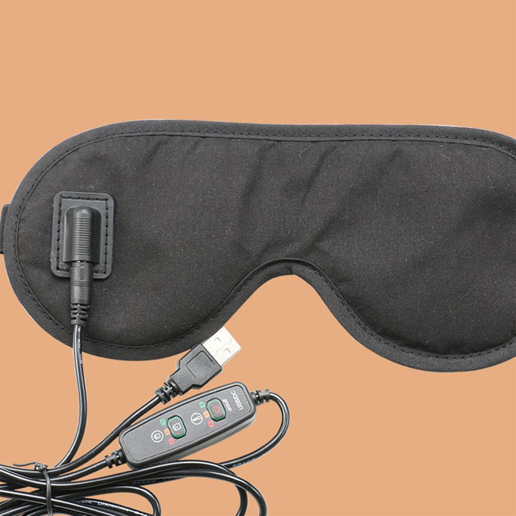 Heated Eye Mask 3 Temp Modes Fast Heating USB Powered Safe Voltage Eye Heating Pad for Home Travel Office