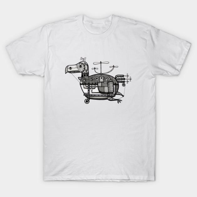 Men Black Print T-shirt Flying Dodo: Steampunk Machine No-Cut Transfer Paper Print Cotton Tshirt 3XL белый