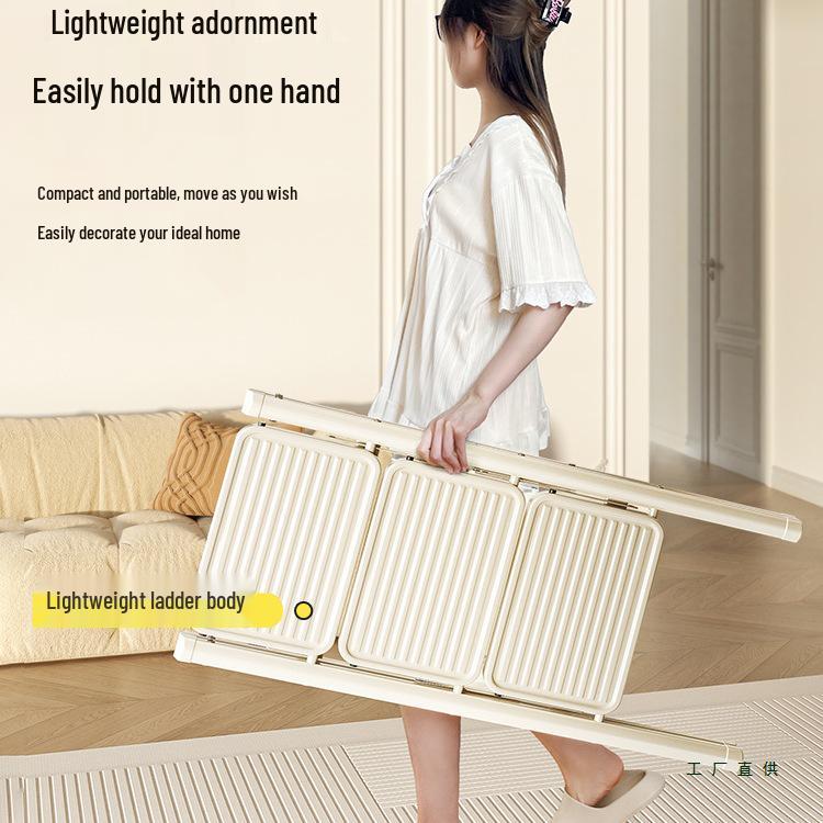 Telescopic A-Frame Folding Ladder - Indoor Multifunctional Ladder Stool with 3 or 4 Steps for Housewarming or Climbing Needs.