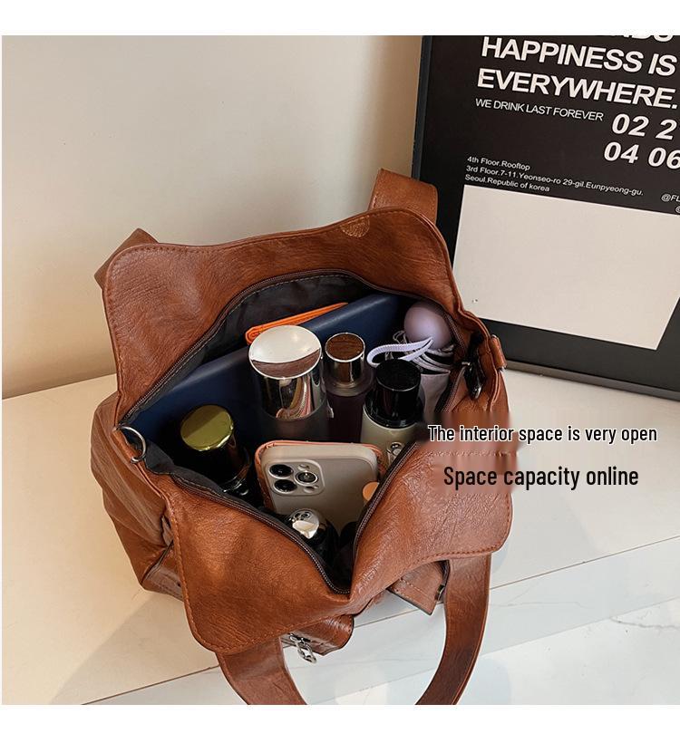 Stylish Women's Large Capacity Tote: Versatile Crossbody Motorcycle Handbag