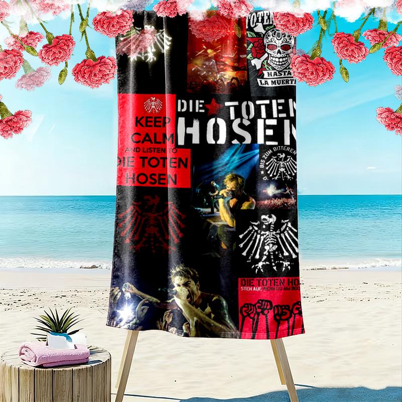 Telo Mare con Stampa Die Toten Hosen, Grande Morbido Asciugatura Rapida per Spiaggia Campeggio Nuoto