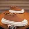 Outdoor Winter Plush Snow Boots Suede Leather Ankle Boots  Mens Motorcycle Boots Non-Slip Male Warm Botas High Top Shoes