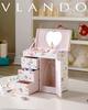 Vlando Musical Jewelry Box with Large Perfect for Ballet or Princesses Mirror, Capacity, 3-Drawer, Daughters, Recitals,