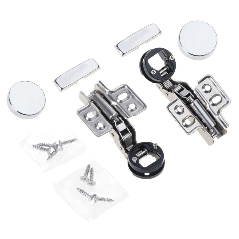 2lots Hydraulic Hinges For Glass Cabinet Door Quiet Noise Without Operations Durability Cold Rolled Steel