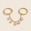 Xia Ling European & American CZ Ring, Unique Design, Titanium Steel, 18K Gold Plated, Non-Fading.