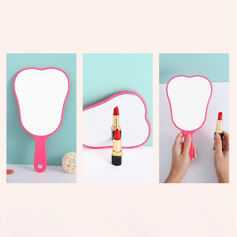 Mini Fan-Shaped Handheld Makeup Mirror Fan Shape Makeup Vanity Mirror With Handle Hand Mirror Spa Salon Compact Mirrors