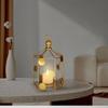 Metal Candle Stick Holder Hanging Birdcage Tealight Lantern Hollow Candle Holders for Table Valentine Patio Indoor Outdoor Gifts