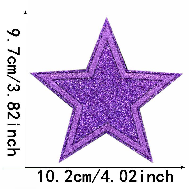 Glitter Star Embroidery Patch for Clothes, Bags, & Hats