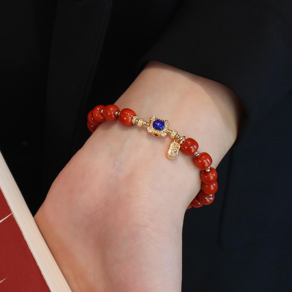 Original Nanhong Agate Duobao Braceletfashion Women Daily Jewelry Gift