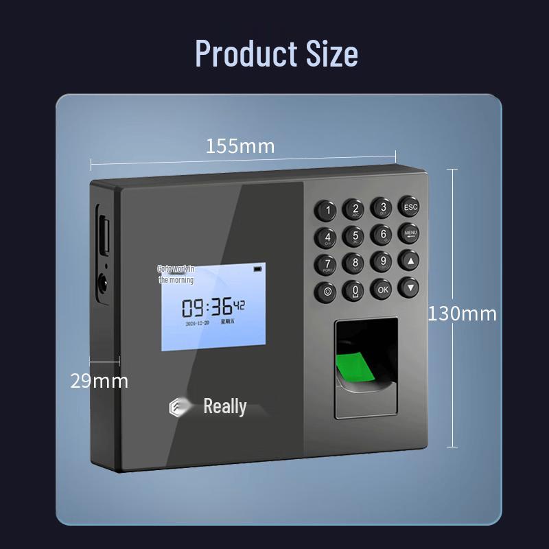 Realand Fingerprint & ID Card Attendance Machine CN Plug (adapter Included)
