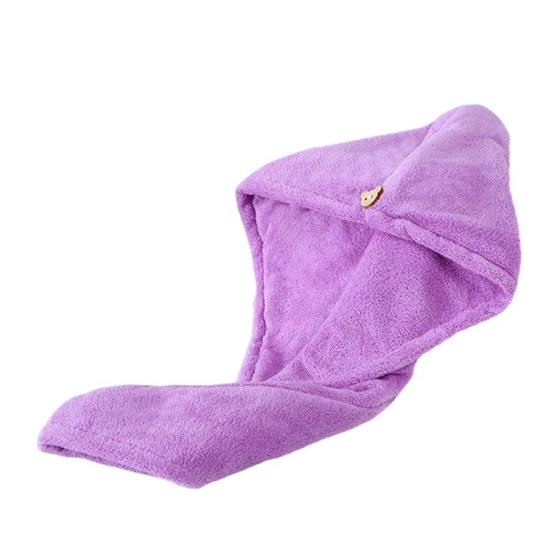 Lightweight Portable Drying Cap For Travel Sports NonSlip Coral Fleece Hair Accessory