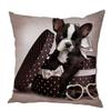 Color Cute Dog Square Pillow Cushion Cover Car Sofa Office Chair Peach Skin   Home Decoration Ornament