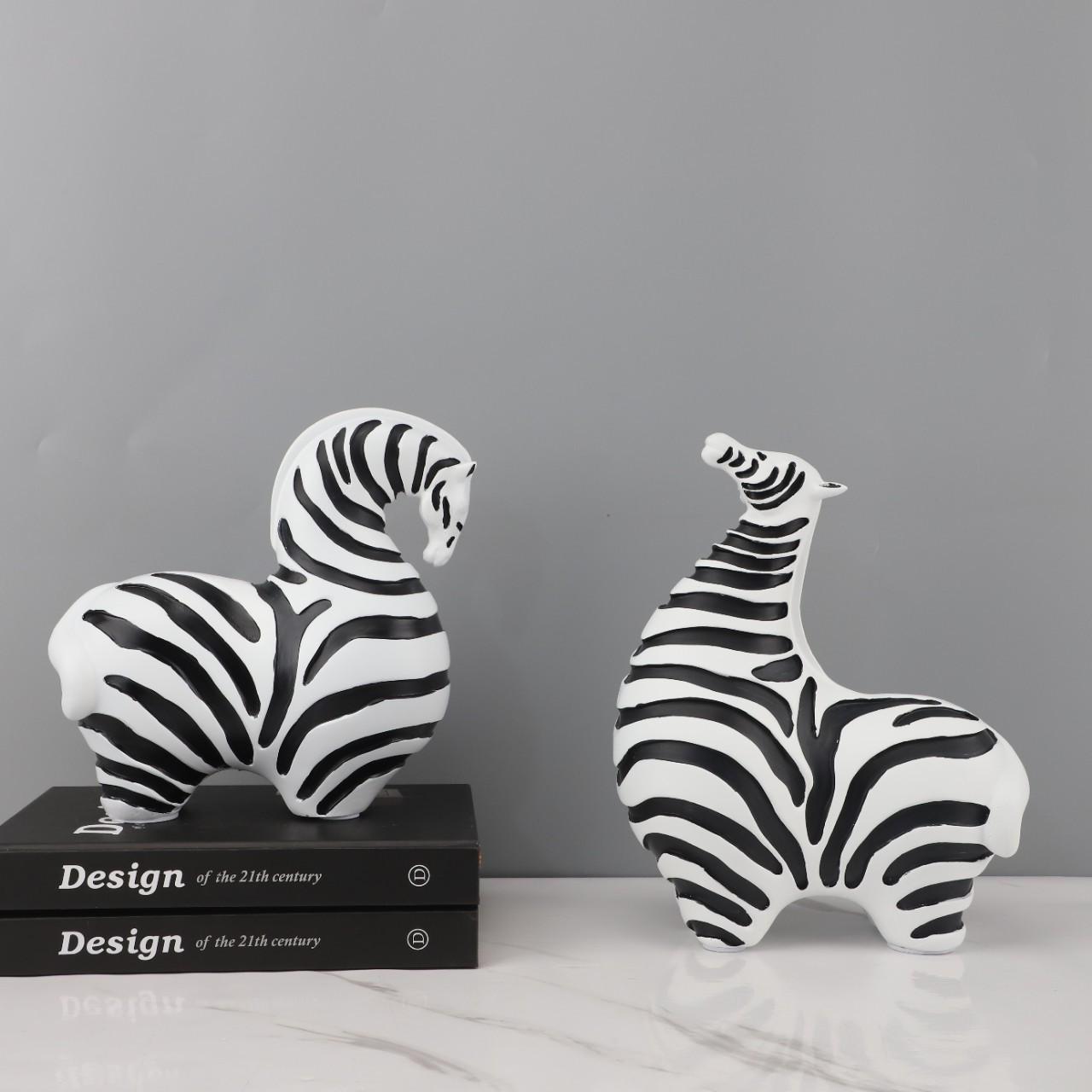 

European Luxury Zebra Resin Ornament for Home Decor: Perfect for Foyer, Bedroom, Living Room, or Study.