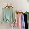 Honey J Unisex Braided V Neck silVer Wappen Knit  7color 