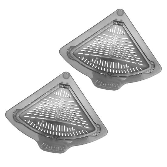 Triangular Magnetic Drain Basket Sink Corner Strainer Triangular Kitchen Sink Drain Basket Waste Catcher for Debris Food Scraps Leftovers