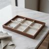 Jewelry Storage Tray Wooden Organizer Large Capacity Finger Holder Display Box for