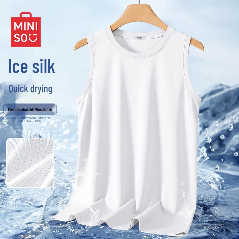 

MINISO Men s Ice Silk Quick-Dry Sleeveless Tee XL