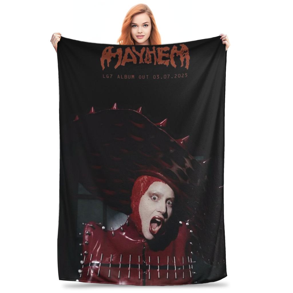 Lady Gaga Mayhem New Album Music Blanket Multi-function Flannel Sofa Throw Blanket for Couch Bedding Office Throws Bedspread