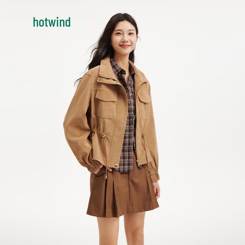 Hotwind Women's Frosted PU Jacket F07W26716