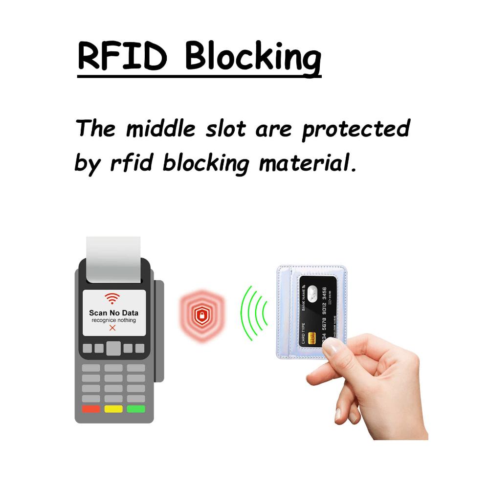 RFID Blocking Credit Card Holder Wallet For Women Men, Slim Minimalist Front Pocket Wallet With Laser Colors