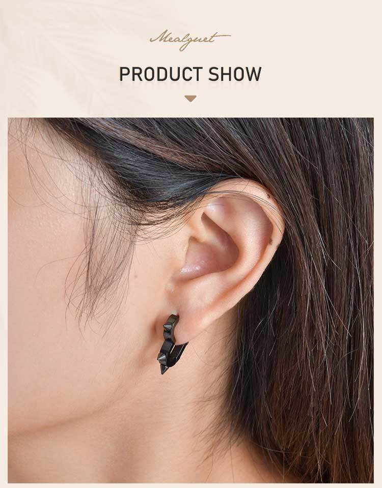 Exaggerated Spike Rivet Heart Stud Earrings, Stainless Steel Ear Buckle for Women Men, Goth Punk Jewelry, Piercing Earrings