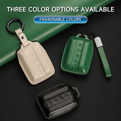 Genuine Leather Car Key Case Cover Key Bag For Great Wall GWM WEY TANK 300 500 Tank300 Tank500 Protect Set Accessories