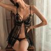 Sexy Underwear for Women Suspender Lace Gathered Pajamas Open Crotch Lingerie Sets