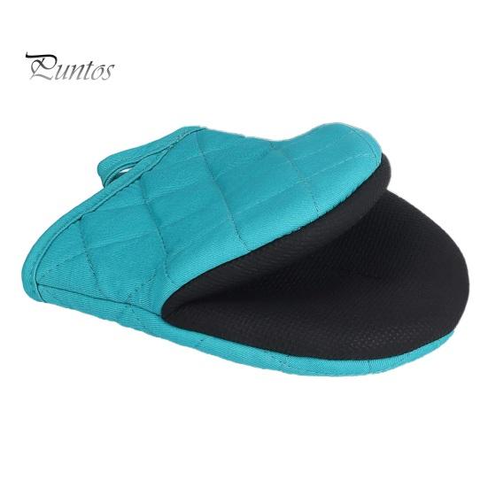 Silicone Oven Mitts 1Pc Short with Non-Slip Grips High Heat Resistant Thicker Gloves Cotton Lining Kitchen Microwave BBQ Baking Cooking Grilling