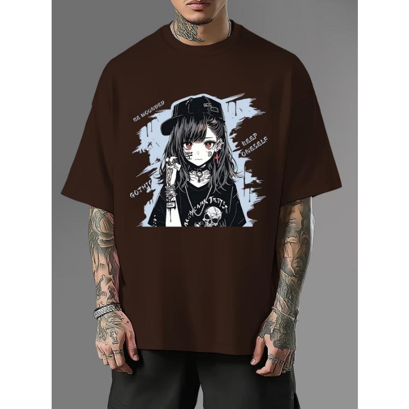 Moda Uomo T-shirt da Uomo Stampata 3D Girocollo Manica Corta Trendy Streetwear