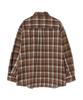 VIVABROWN 85-Viva068 House Forest Oversized Pocket Long Sleeve Check Shirt Brown