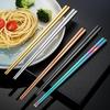 Ru Han 304 Gold Stainless Steel Square Chopsticks