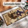 Witchcraft Theme Crystal Velvet Rug Personalized Custom Name Text Soft Floor Mat Home Decor