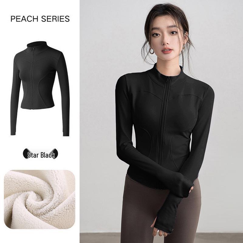 Women s High-End Velvet Long Sleeve Yoga Jacket – Slimming Professional Autumn Sportswear S