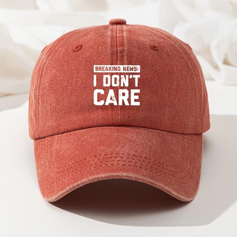 Baseball Cap Retro Washed Baseball Cap I DON'T CARE Casual Premium Dad Truck Cap Adjustable