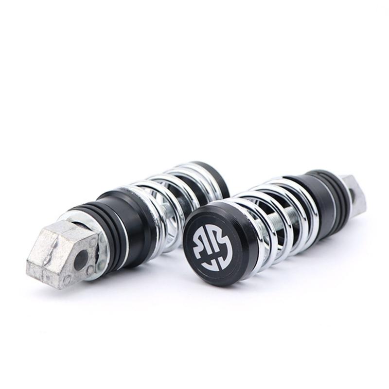 2Pcs Universal Motorcycle Footrest With Anti Vibration Spring Shock Absorption Non Slip Surfaces Aluminum Construction