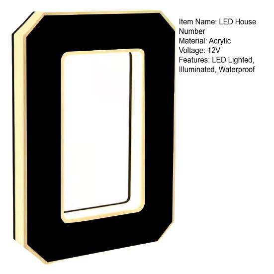 LED House Number Waterproof Acrylic Illuminated Home Address Number Modern Lighted House Number for Outside Yard Shop