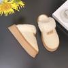 Simple solid color cotton slippers women's new autumn and winter indoor warm and non-slip thick bottom fluff mop in 2025