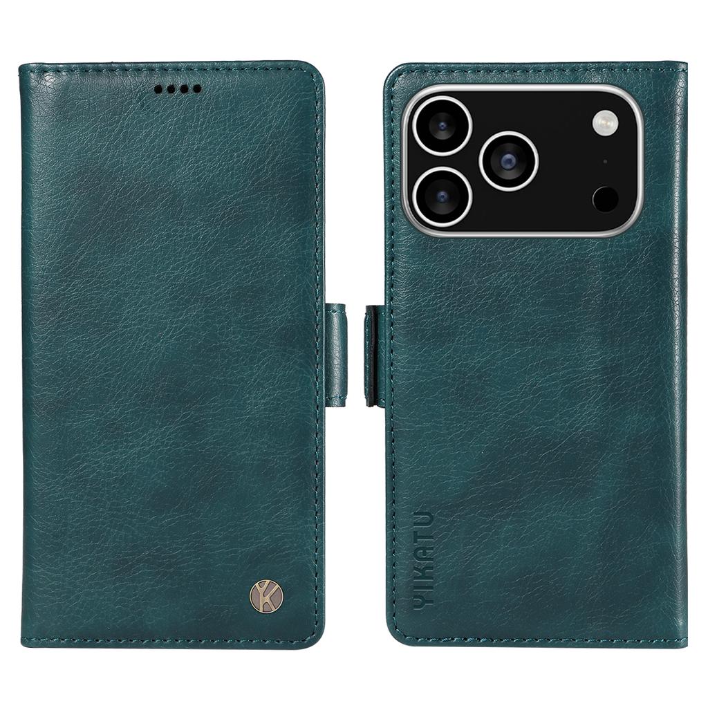 Pro iPhone 17 Pro Pouzdro YIKATU YK-007 Textura liči PU kůže Peněženka Kryt na telefon